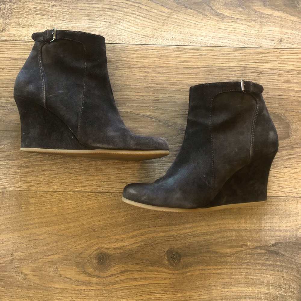 Chocolate Brown Lanvin Suede Booties 38/ 7.5